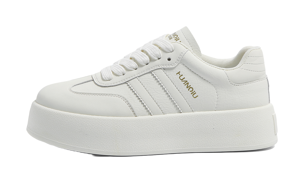 HUANQIU Slip Resistant, Abrasion Resistant, Lightweight, Breathable, Height Increasing Low top Skateboard Shoes Womens  VJSNEAKER