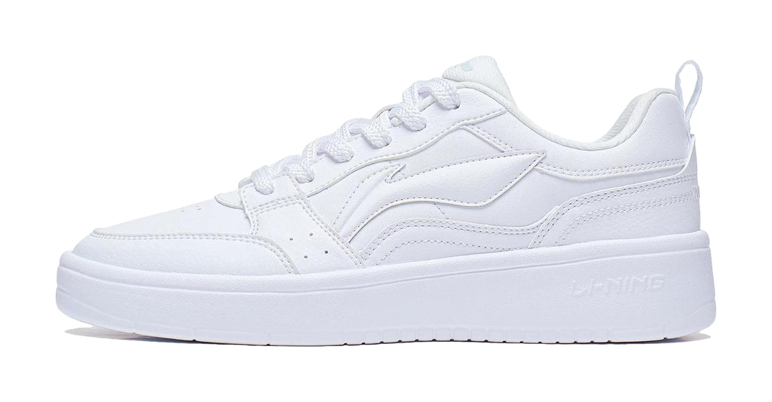 LiNing Acer Truncatum Cushioning Anti-Slip And Wear-Resistant Low-Top Skateboard Shoes Women's Standard White 