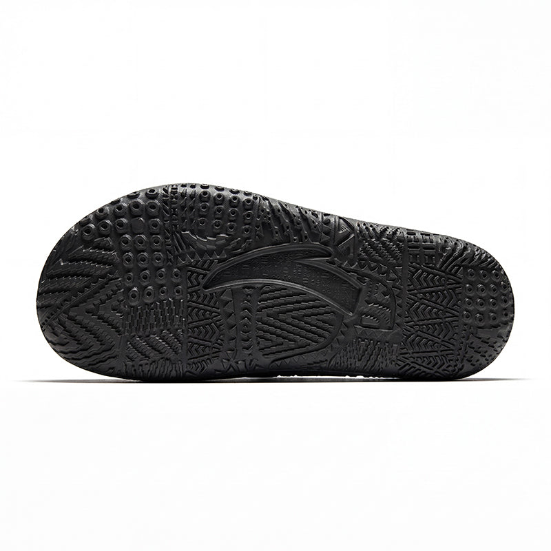 ANTA Men's Closed-Toe Recovery Slippers 112621811-2 — Basic Black  vjsneaker.com