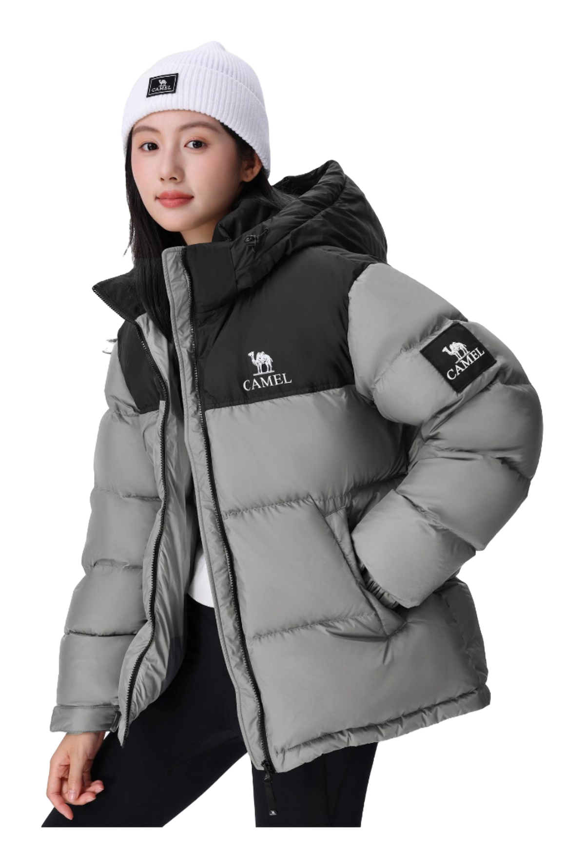 CAMEL Warm Fleece Collection Down Jacket Unisex  vjsneaker.com