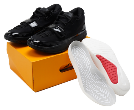 Serious Player Only Easy 1 Plus All Black mid top basketball shoes, unisex, pure black  vjsneaker.com