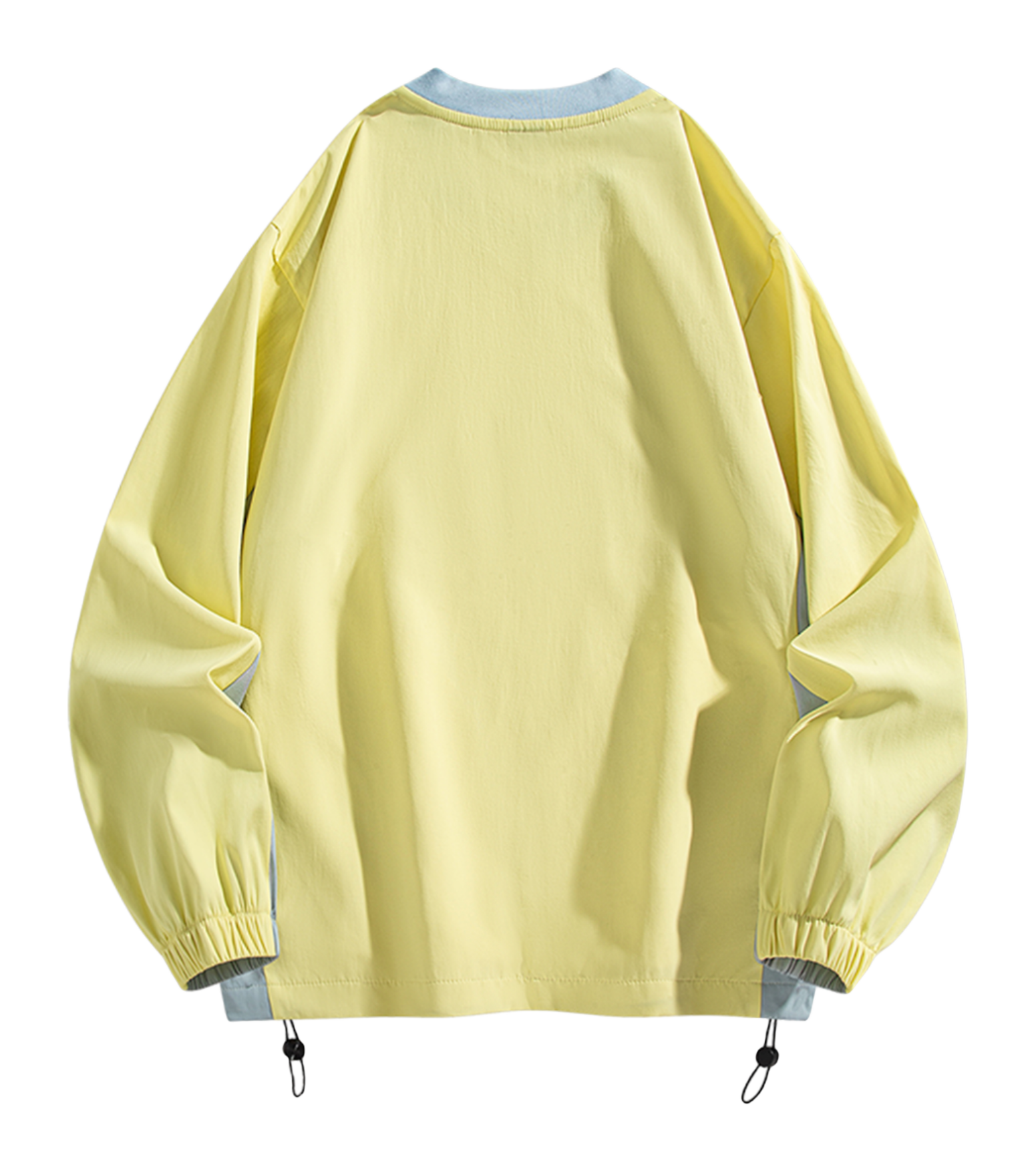 Warrior Revival Cloud Sail Series American Trendy College Style Contrast Ribbed Bottom Adjustable Smiling Face Letter Printed Loose Casual Versatile Hoodie Bottom Shirt Outer Wear Inner Wear Hoodie Long Sleeve T-shirt Unisex  vjsneaker.com