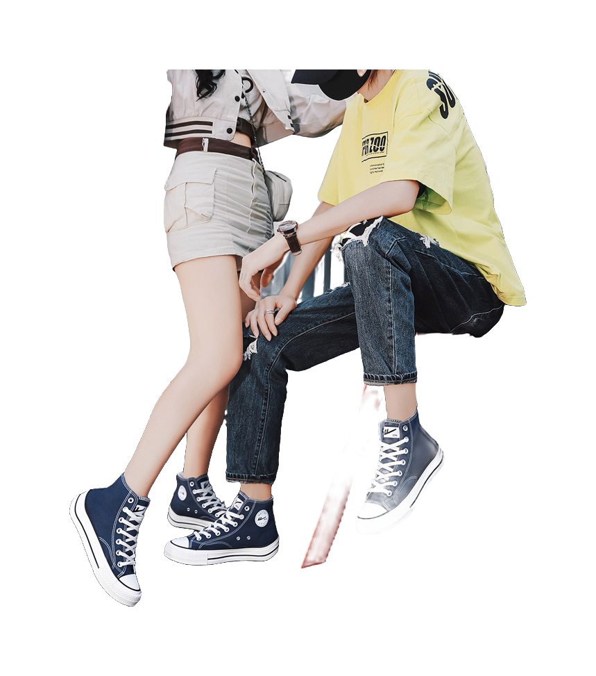 WARRIOR Cloud Sail Series Canvas Shoes Unisex High top Black 