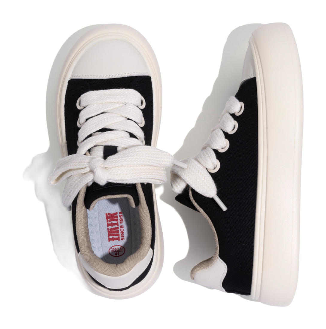 HUANQIU Coverage Slip Resistant Lightweight Height Increasing Low top Skateboard Shoes Men's Black 