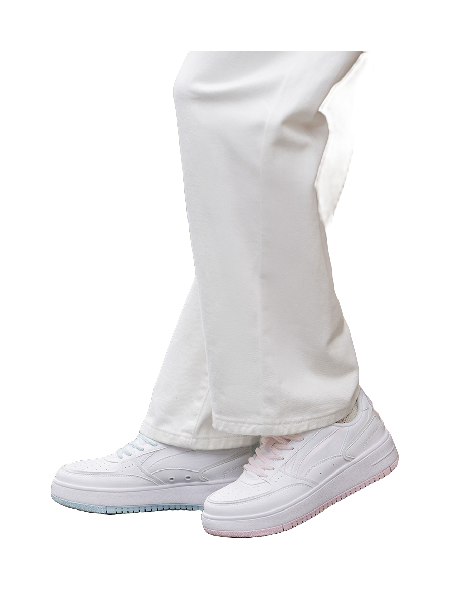 Disney X LINING Cheese Skateboard Shoes Women's Low top White Pink Blue 