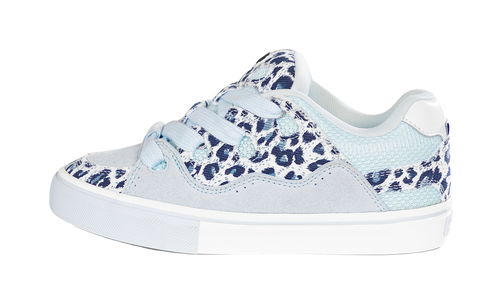 Ollieskate Cushioning, Wear Resistant Low top Skateboard Shoes Unisex White Blue 