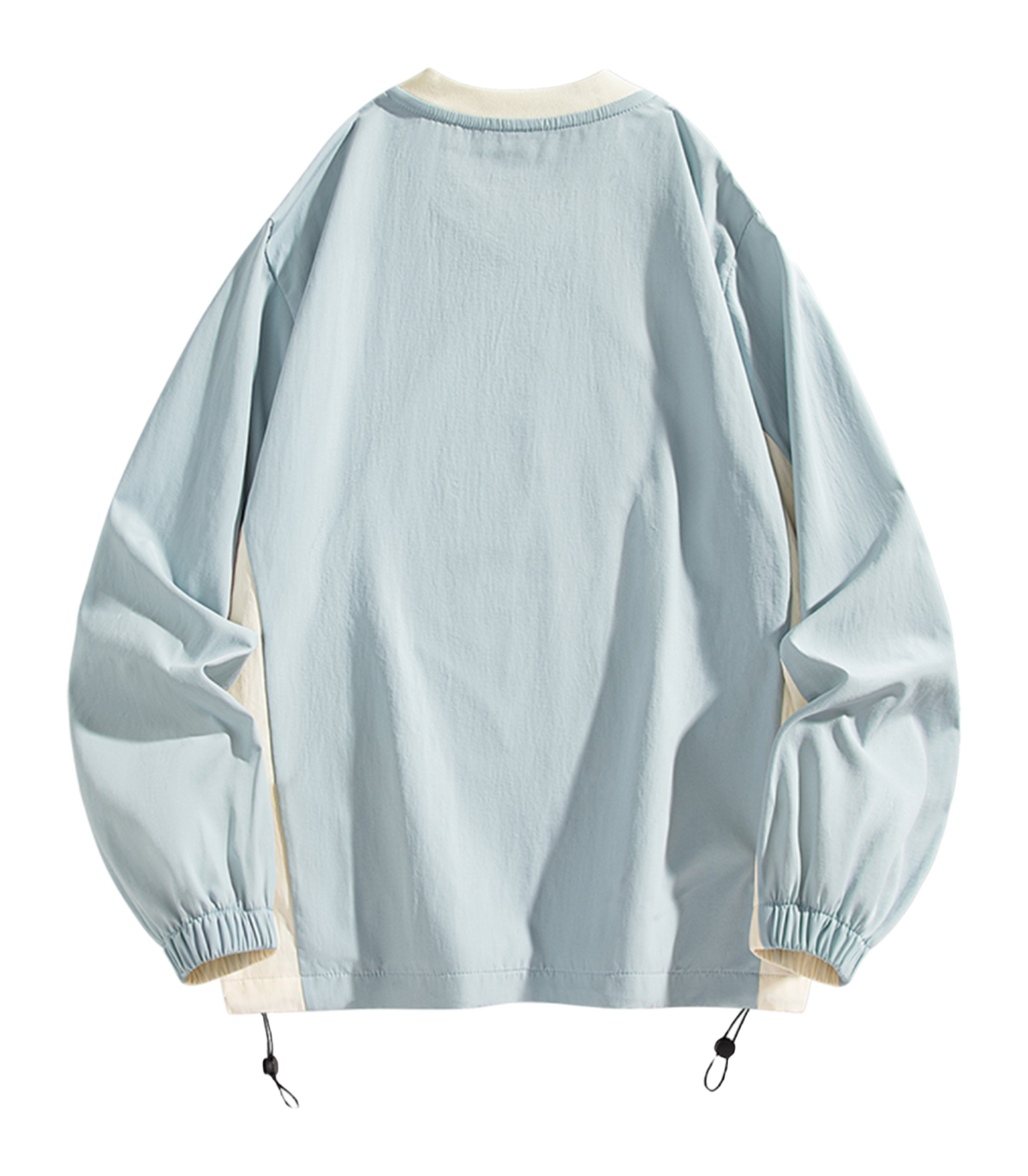 Warrior Revival Cloud Sail Series American Trendy College Style Contrast Ribbed Bottom Adjustable Smiling Face Letter Printed Loose Casual Versatile Hoodie Bottom Shirt Outer Wear Inner Wear Hoodie Long Sleeve T-shirt Unisex  vjsneaker.com