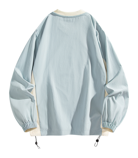 Warrior Revival Cloud Sail Series American Trendy College Style Contrast Ribbed Bottom Adjustable Smiling Face Letter Printed Loose Casual Versatile Hoodie Bottom Shirt Outer Wear Inner Wear Hoodie Long Sleeve T-shirt Unisex  vjsneaker.com