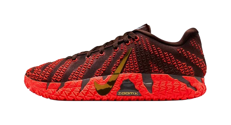 Nike Ja Morant 3 Low top Childrens Basketball Shoes Red Gold Kids  vjsneaker.com