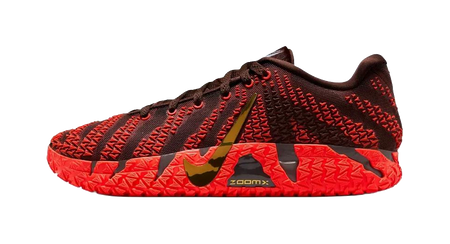 Nike Ja Morant 3 Low top Childrens Basketball Shoes Red Gold Kids  vjsneaker.com