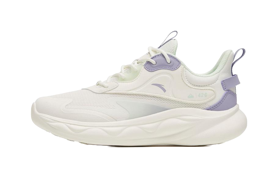Anta Mianbomb 2 Cushioned Anti Slip And Wear Resistant Lightweight Low Top Running Shoes Women's White Purple 