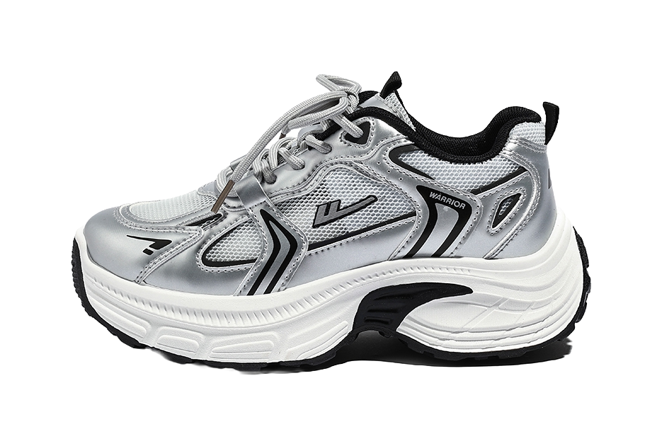 Warrior Cushioning And Breathable Low Top Chunky Sneakers Unisex White Dark Blue  vjsneaker.com