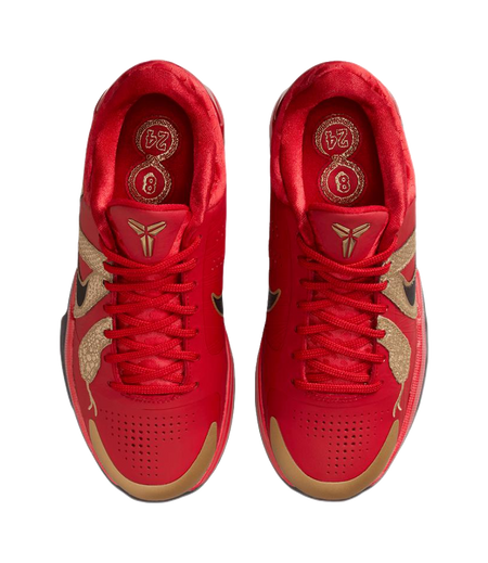 Nike Zoom Kobe 5 Slip Resistant Abrasion Resistant Low top Childrens Basketball Shoes Red Black Unisex  vjsneaker.com