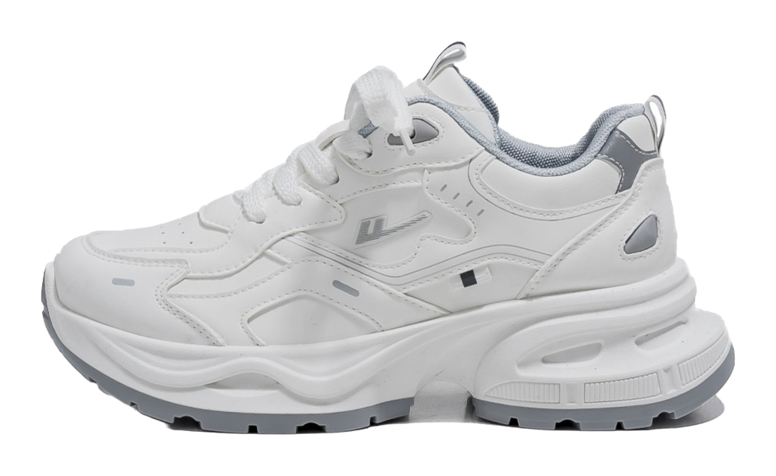 Warrior Low top Chunky Sneakers Unisex White Blue 