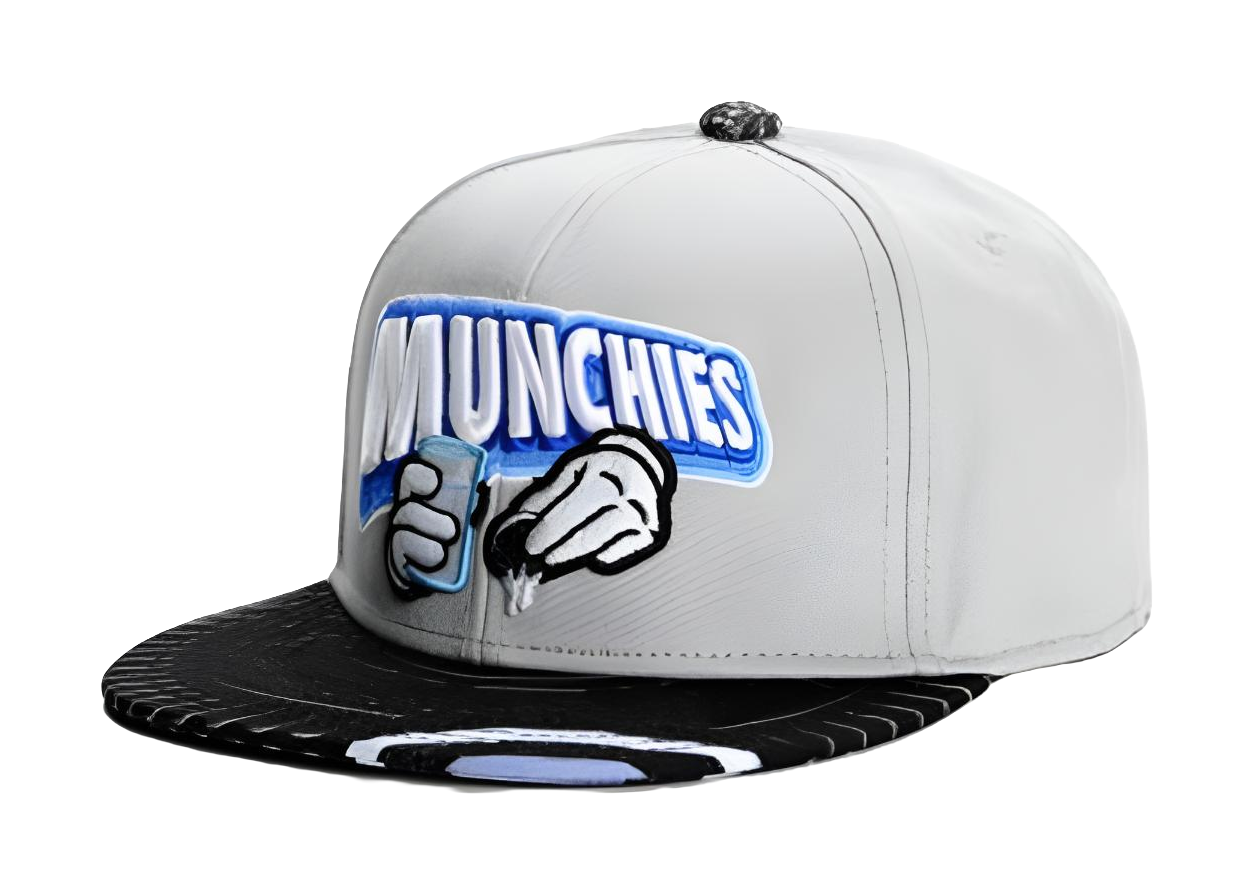 [Biscuit Milk] SLEEPYWALK Munchies Grey Street Graffiti Hip Hop Fashion Casual Versatile Cotton Baseball Hat unisex Couple's Style  VJSNEAKER