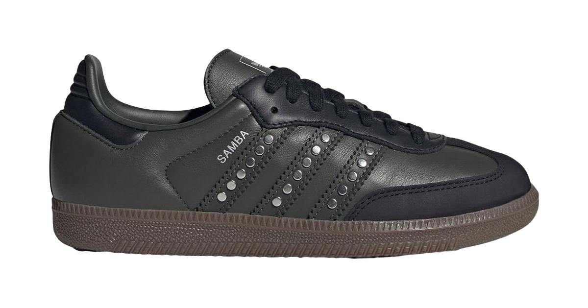 Samba Wmns Adidas Originals Og Studded Stripes - Dark Khaki Black Womens  vjsneaker.com