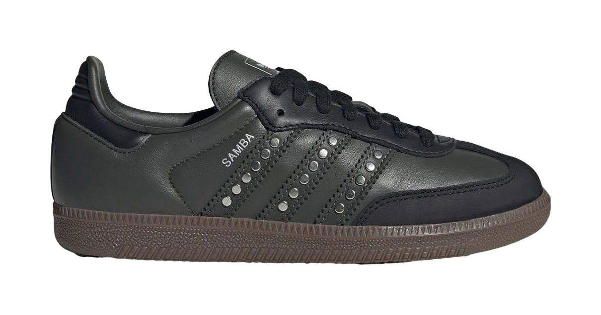 Samba Wmns Adidas Originals Og Studded Stripes - Dark Khaki Black Womens  vjsneaker.com