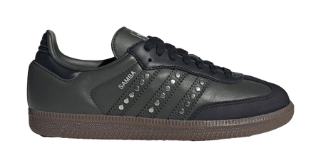 Samba Wmns Adidas Originals Og Studded Stripes - Dark Khaki Black Womens  vjsneaker.com