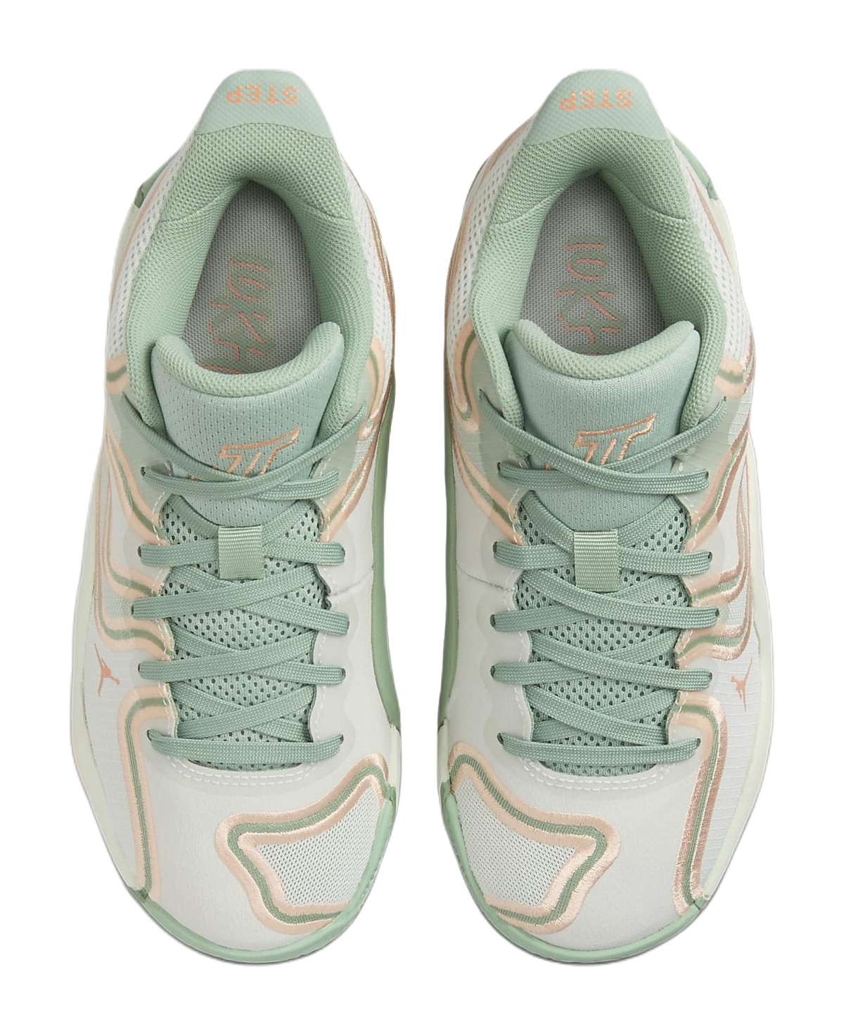 Jordan Tatum 3 Slip Resistant Abrasion Resistant Mid top Childrens Basketball Shoes Beige Green Unisex  vjsneaker.com