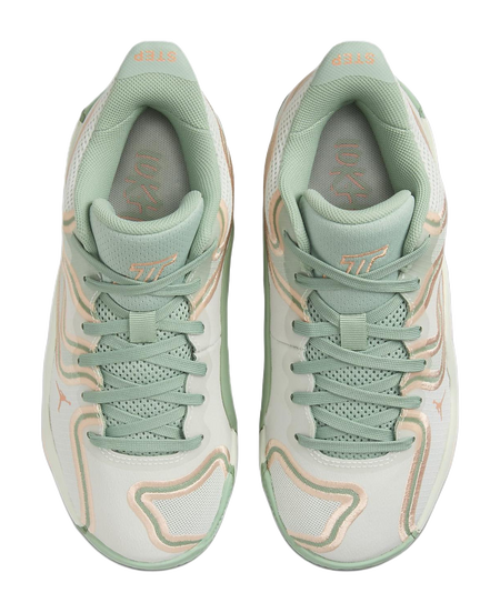 Jordan Tatum 3 Slip Resistant Abrasion Resistant Mid top Childrens Basketball Shoes Beige Green Unisex  vjsneaker.com