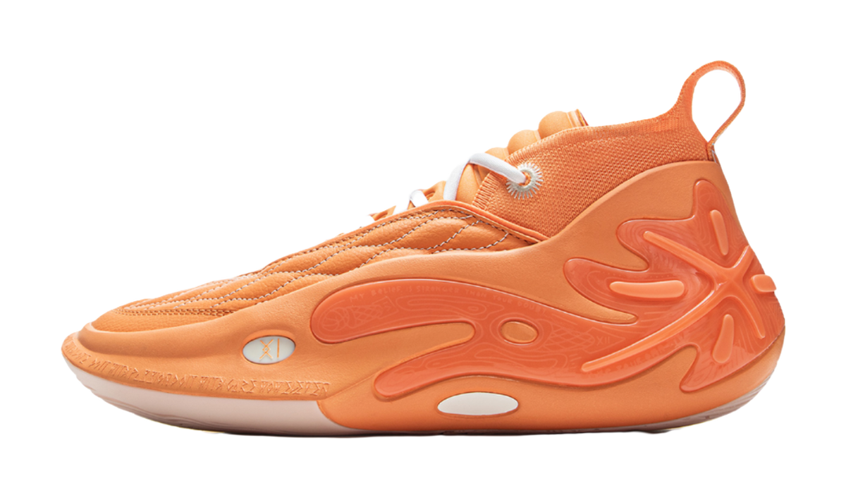 LiNing Wow11 Cushioning Lightweight Rebound Mid-Top Basketball Shoes Mens Cloud Brocade Orange  VJSNEAKER