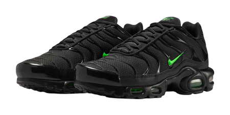 Nike Air Max Plus Abrasion Resistant Low top Training Casual Running Shoes Mens Black Green  vjsneaker.com