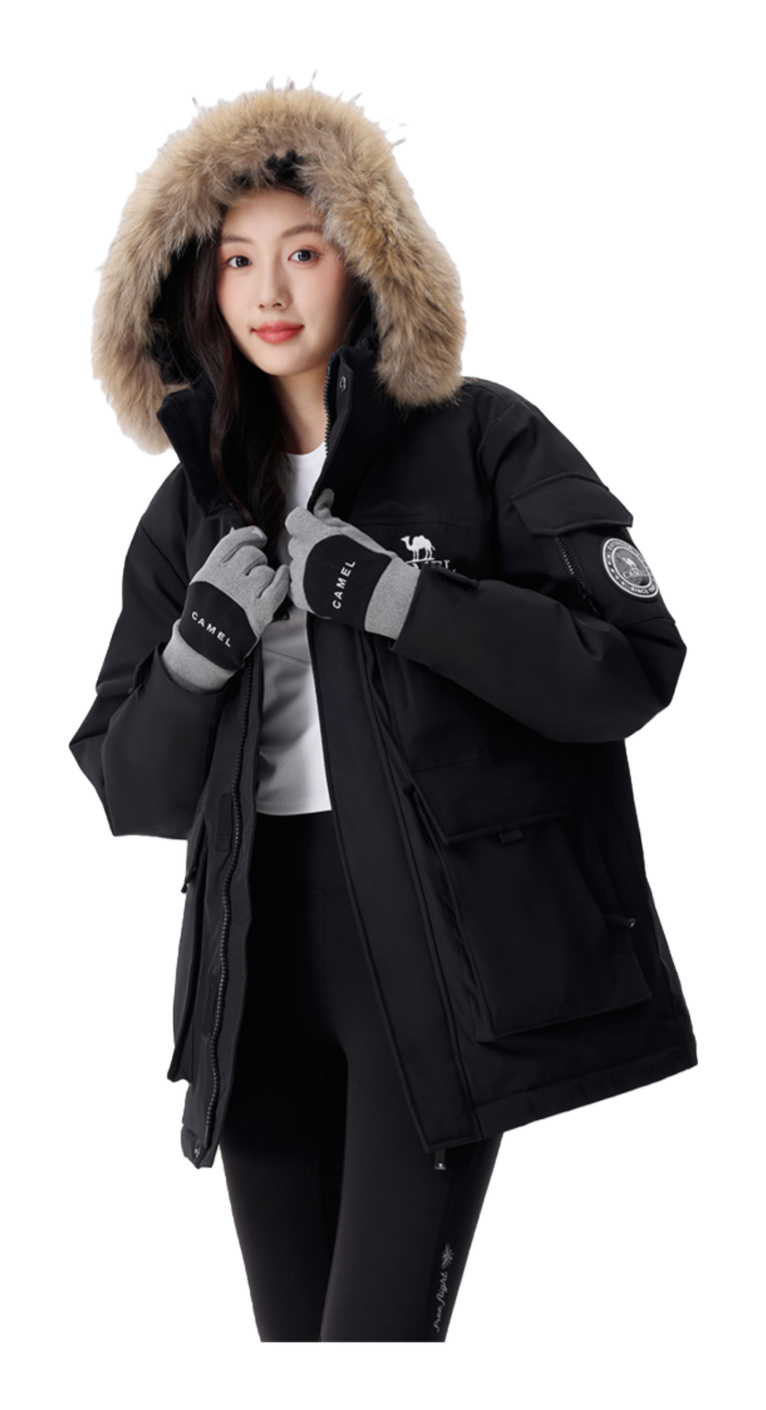 CAMEL Warm Fleece Series Down Jacket Unisex  VJ SNEAKER