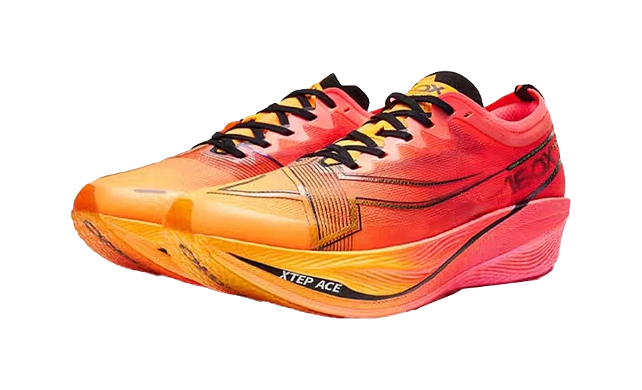 XTEP Racing 160X 5.0 PRO Running Shoes Men's Low top Neon Apricot Orange/Laser Red 