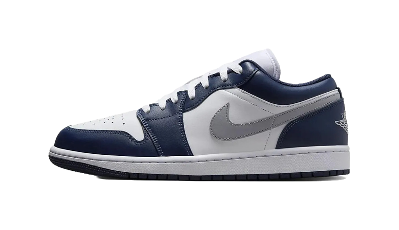 Jordan 1 Low Wolf Grey Midnight Navy  vjsneaker.com