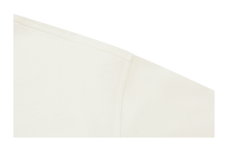 Ivory long-sleeve T-shirt sleeve and side panel stitching
