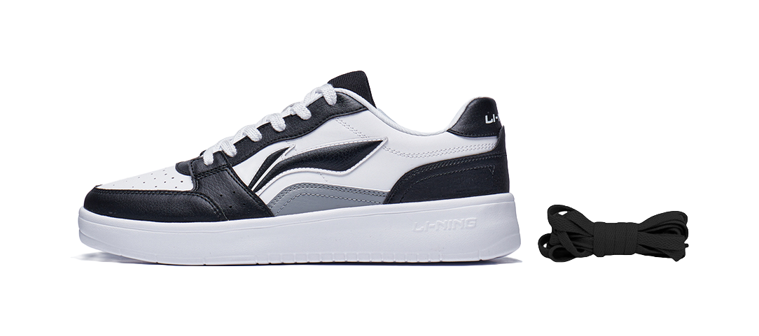 LiNing Acer Truncatum Slip-Resistant Cushioning Wear-Resistant Low-Top Skateboard Shoes Men's White Black 