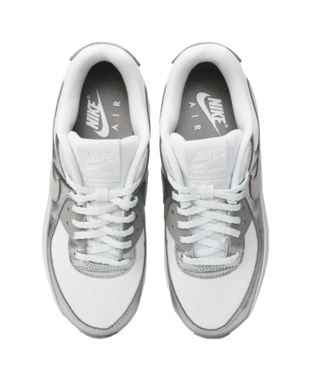 Nike Air Max 90 LV8 Summit White Vast Grey Metallic Platinum College Grey Womens  vjsneaker.com