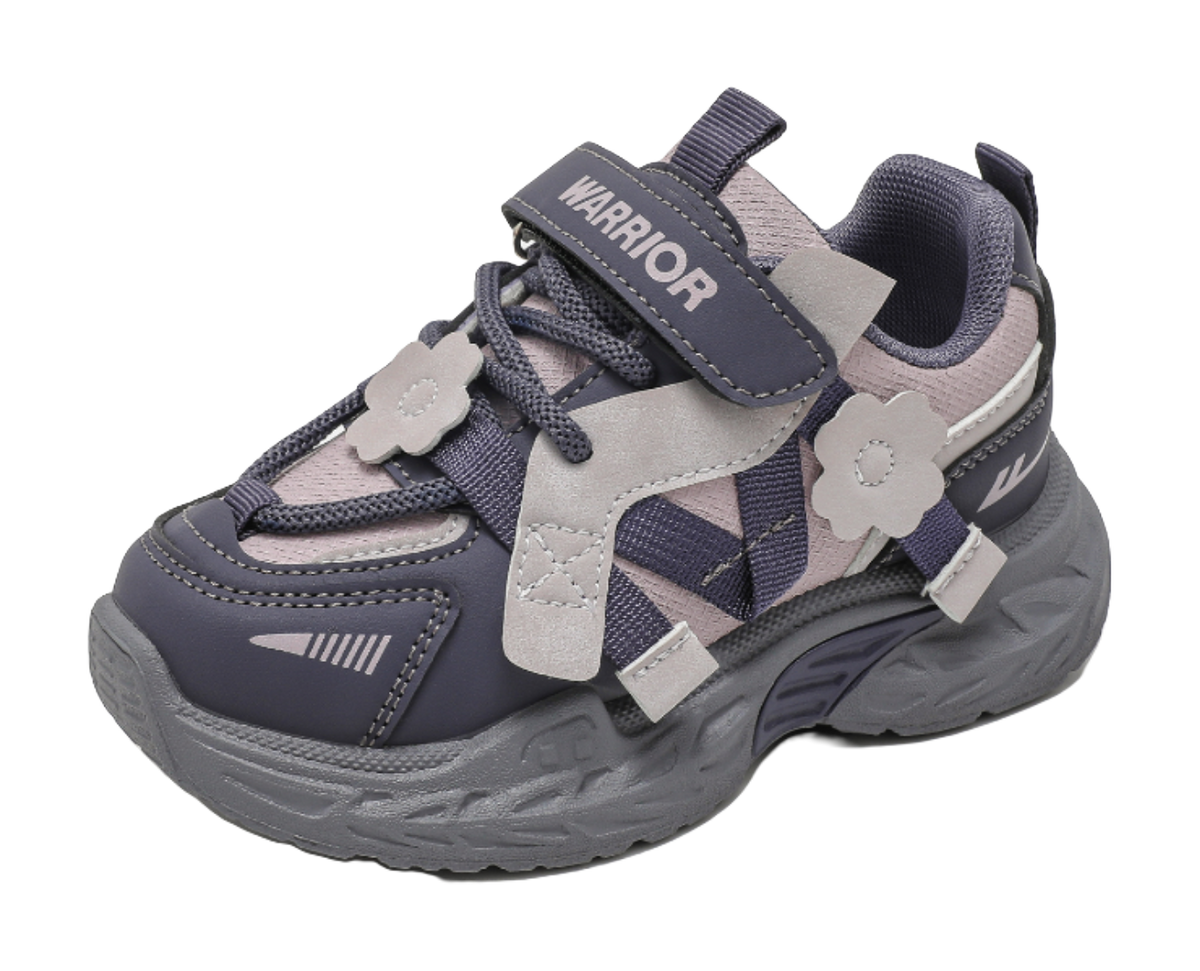Warrior girls' sports shoes made of synthetic leather, comfortable, versatile, wear-resistant, lightweight, shock-absorbing, low top, girls' casual shoes for children  VJSNEAKER