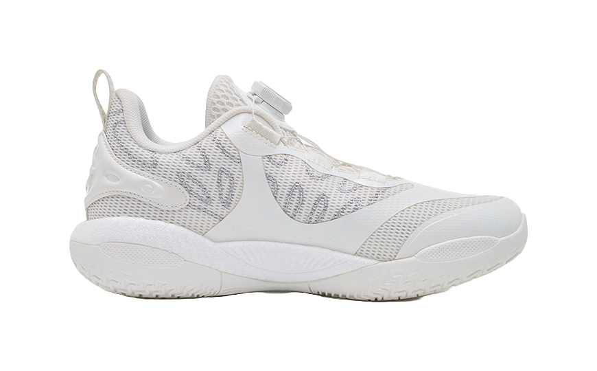 Rigorer Reeves second-generation AR2 Ghost lightweight, comfortable, fashionable, shock-absorbing, wear-resistant, breathable low cut sports basketball shoes for children in white and silver  VJSNEAKER