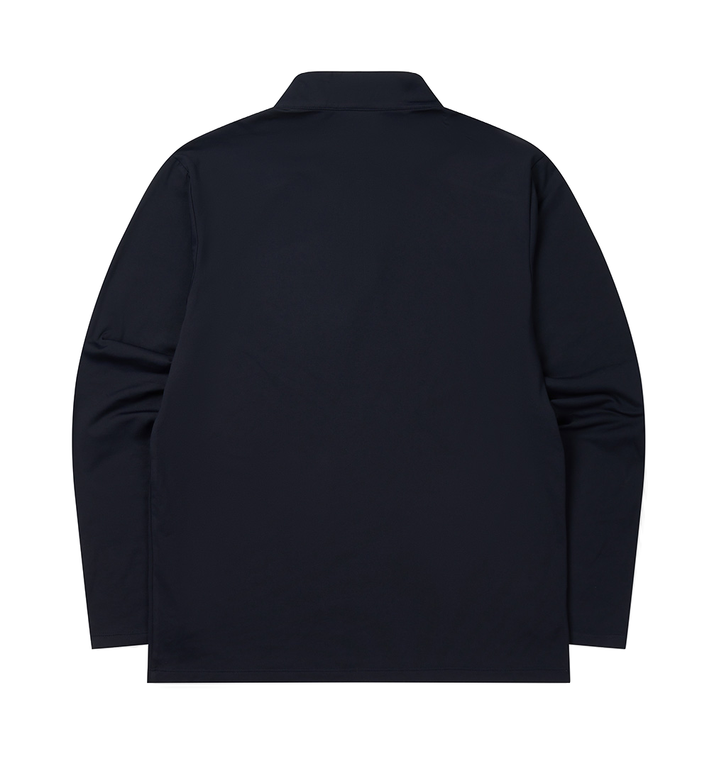 Hongxing Erke Solid Color Retro Comfortable Velvet with Velvet Warmth Urban Business Commuting Leisure Hoodie Long Sleeve Half Open Inner Set Stand up Collar Knitted Shirt Men's Style Obsidian Blue  vjsneaker.com