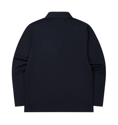 Hongxing Erke Solid Color Retro Comfortable Velvet with Velvet Warmth Urban Business Commuting Leisure Hoodie Long Sleeve Half Open Inner Set Stand up Collar Knitted Shirt Men's Style Obsidian Blue  vjsneaker.com