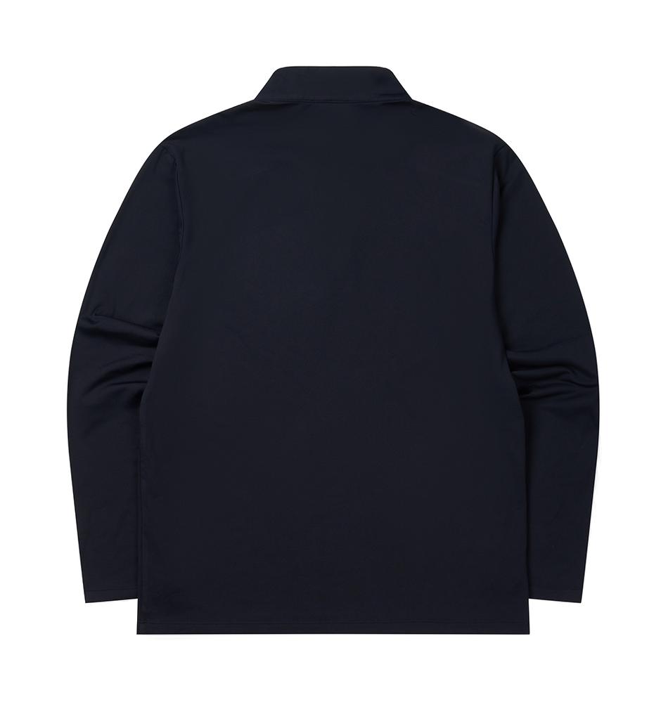 Hongxing Erke Solid Color Retro Comfortable Velvet with Velvet Warmth Urban Business Commuting Leisure Hoodie Long Sleeve Half Open Inner Set Stand up Collar Knitted Shirt Men's Style Obsidian Blue  vjsneaker.com