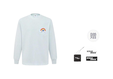 WHOOSIS weather series crochet pocket round neck long sleeve American China-Chic heavy weight casual loose spring autumn winter campus sweater T-shirt for men and women  vjsneaker.com