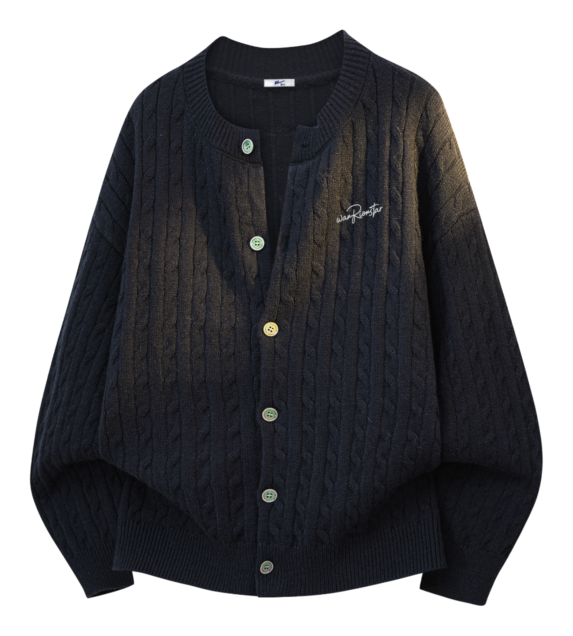 Warrior Power Simple Retro Cleanfit American Zipper Cardigan Basic Edition Warm, Soft, Comfortable Skin friendly Non stick Embroidered Sweater Knitted Sweater Unisex  vjsneaker.com