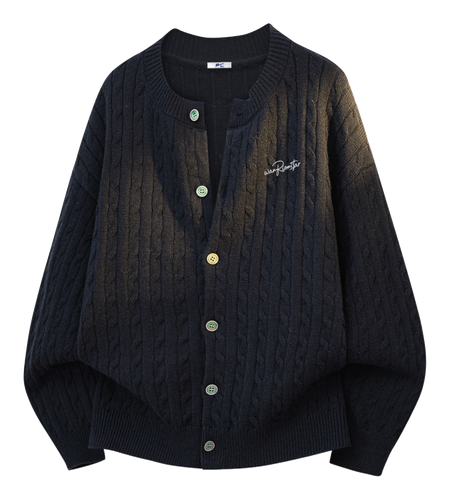 Warrior Power Simple Retro Cleanfit American Zipper Cardigan Basic Edition Warm, Soft, Comfortable Skin friendly Non stick Embroidered Sweater Knitted Sweater Unisex  vjsneaker.com