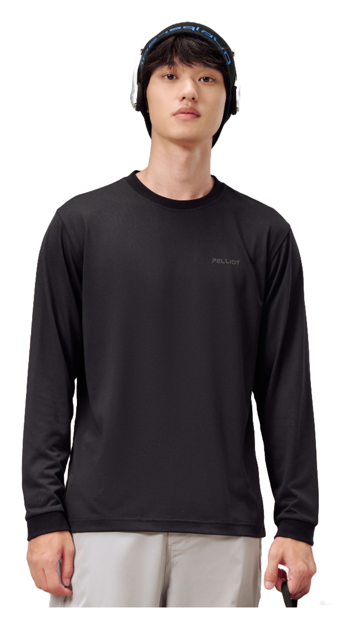 Boxi and PELLIOT outdoor quick drying Polartec power dry, sweat absorbing, breathable, quick drying, casual sports base, comfortable and versatile interior, autumn top, hoodie, round neck, couple's T-shirt, unisex  vjsneaker.com