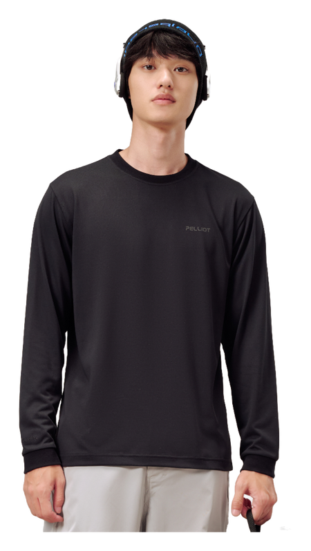 Boxi and PELLIOT outdoor quick drying Polartec power dry, sweat absorbing, breathable, quick drying, casual sports base, comfortable and versatile interior, autumn top, hoodie, round neck, couple's T-shirt, unisex  vjsneaker.com