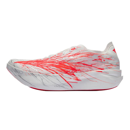 Anta women’s running shoe in white with red splash graphic and cushioned sole