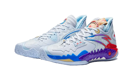 ANTA Shock Wave 5 Basketball Shoes Mens Low top Blue Purple  vjsneaker.com