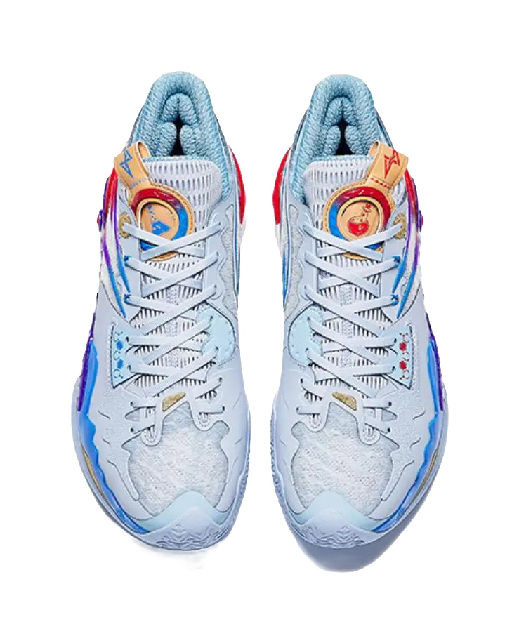 ANTA Shock Wave 5 Basketball Shoes Mens Low top Blue Purple  vjsneaker.com