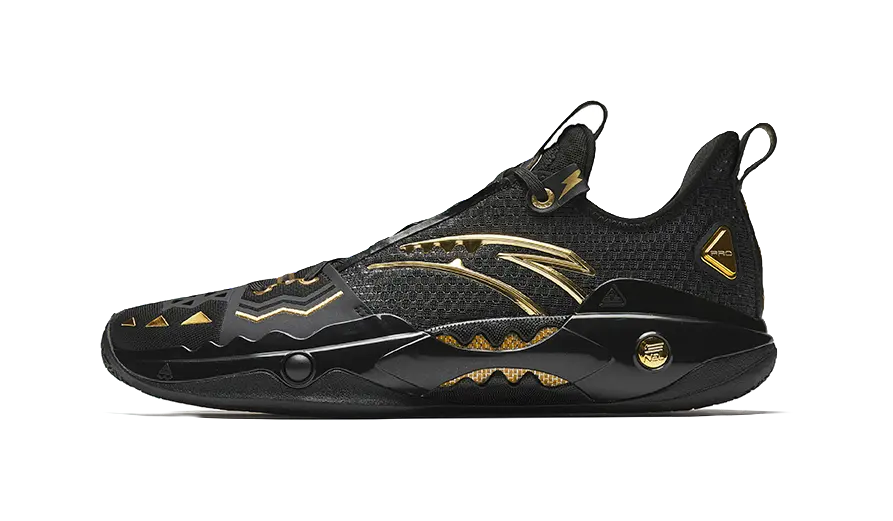 ANTA Shock Wave 5 Pro "Glory" - Basketball Shoes Men's Black Gold  VJSNEAKER