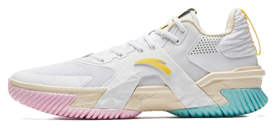 ANTA Space 5 Basketball Shoes Mens Low top Pure White/Light Sugar Yellow 