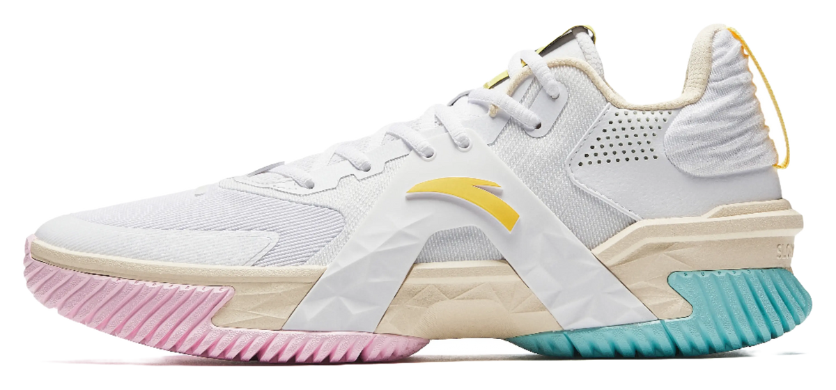 ANTA Space 5 Basketball Shoes Mens Low top Pure White/Light Sugar Yellow 