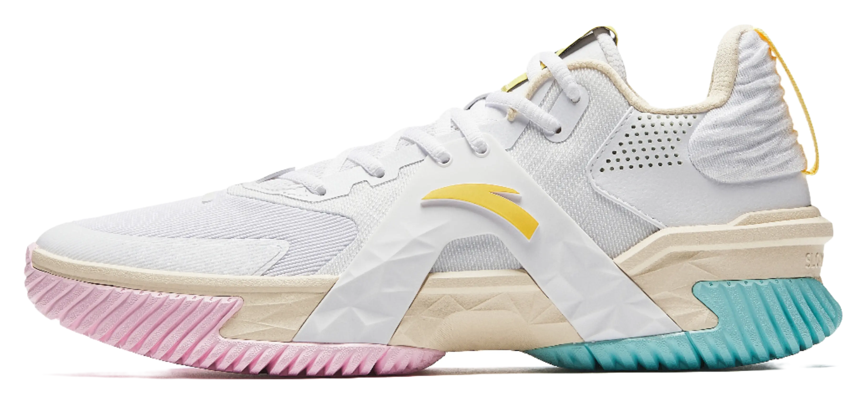 ANTA Space 5 Basketball Shoes Mens Low top Pure White/Light Sugar Yellow 