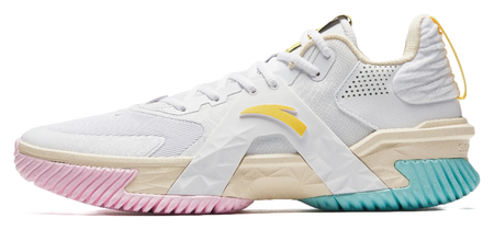 ANTA Space 5 Basketball Shoes Mens Low top Pure White/Light Sugar Yellow 